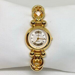 Cardini women’s two tone quartz analog 25mm round bracelet size 7” running